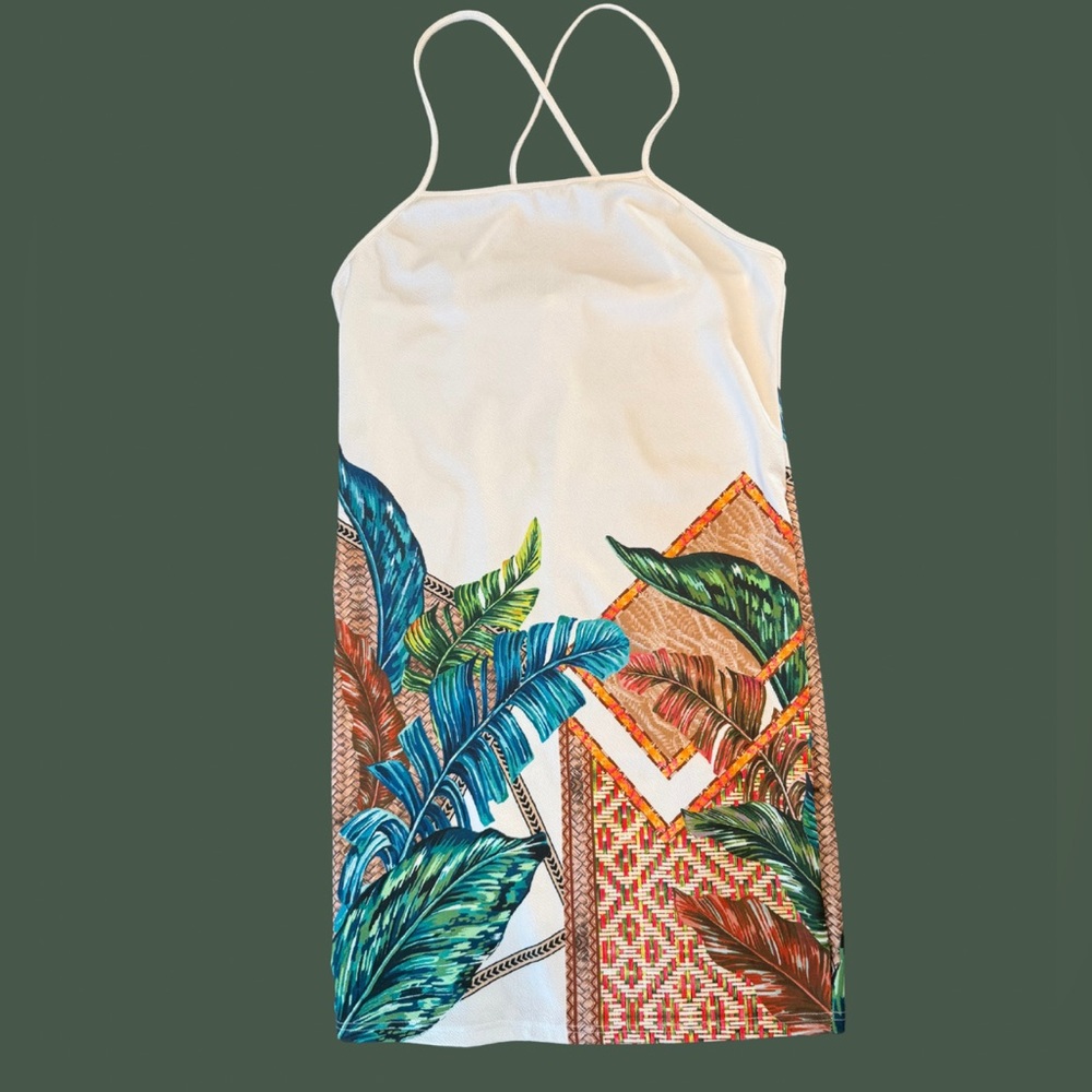 1XL Tropical Print Dress Mini Dress